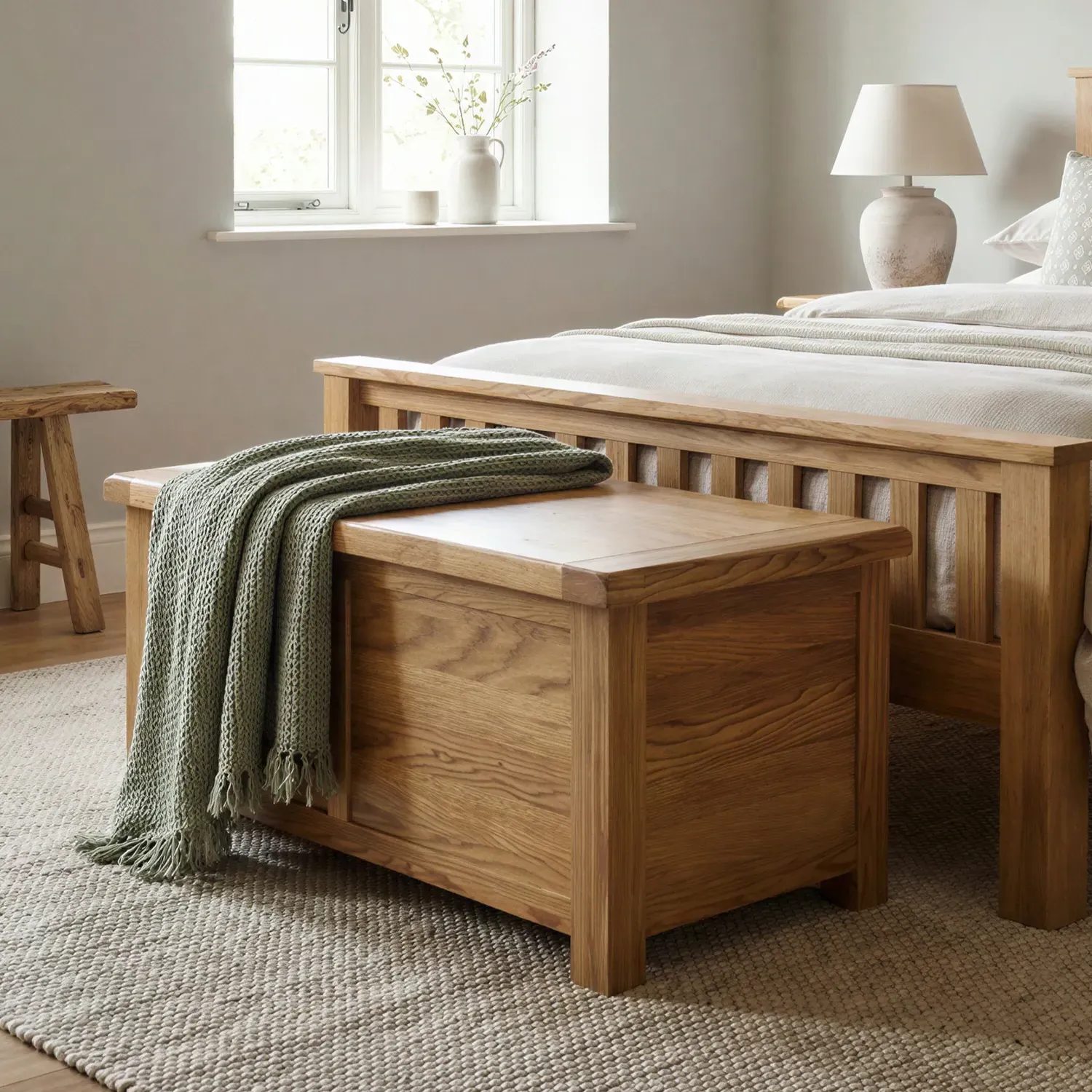Harrogate Collection Blanket Box - Rustic, Solid Oak product
