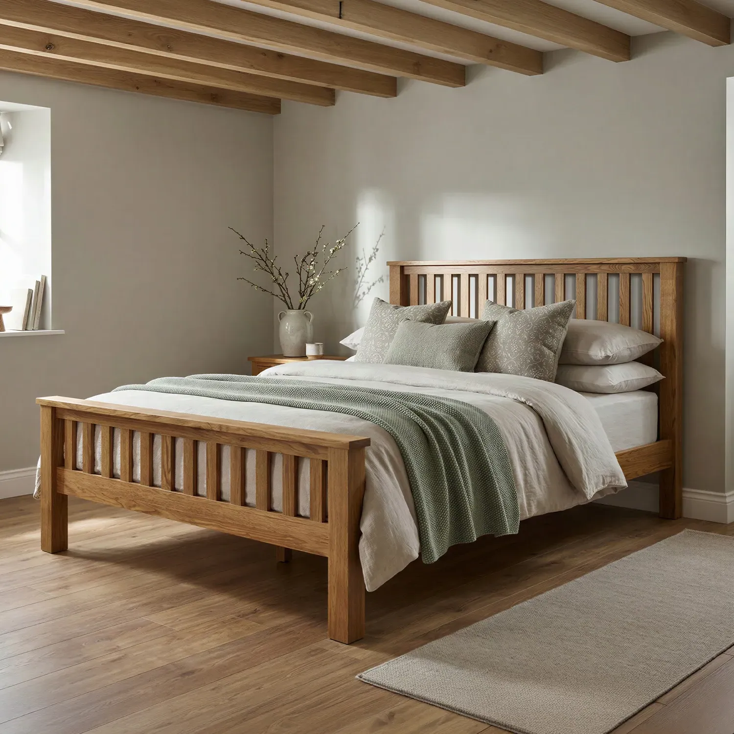 Harrogate Double Bed Frame - Rustic, Solid Oak product