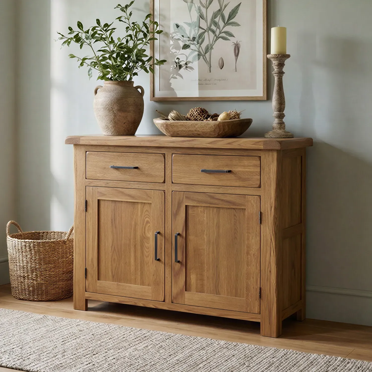 Harrogate Small Sideboard 2 Doors 2 Drawers - Rustic, Solid Oak product