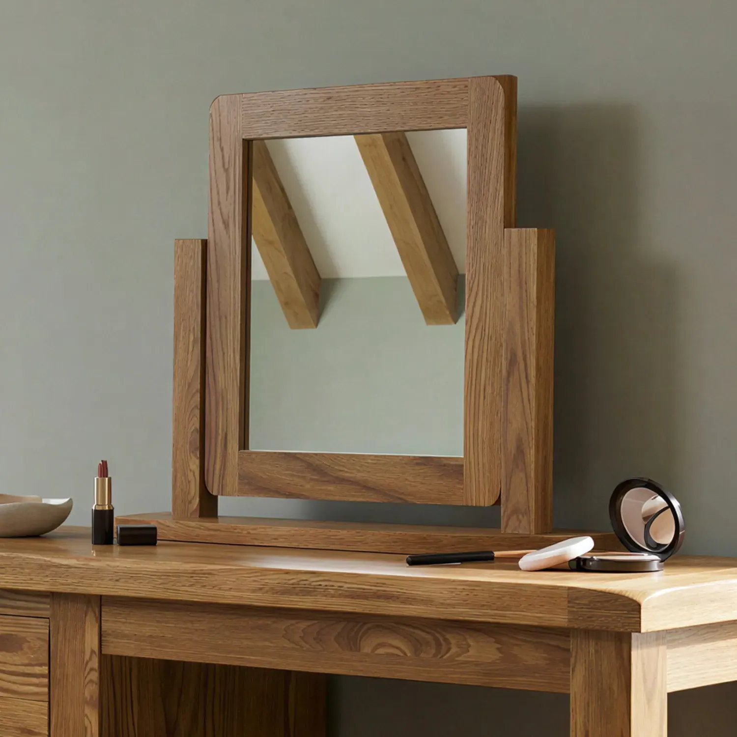 Harrogate Swivel Vanity Mirror - Rustic, Solid Oak product