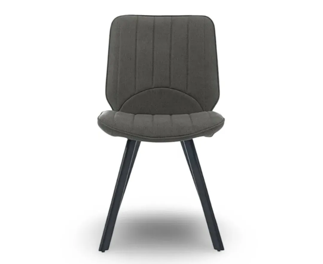 Hendrick Set of 2 Dining Chairs - Grey, Faux Leather product