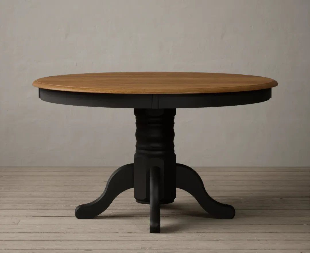 Hertford Dining Table - Black, Solid Oak product