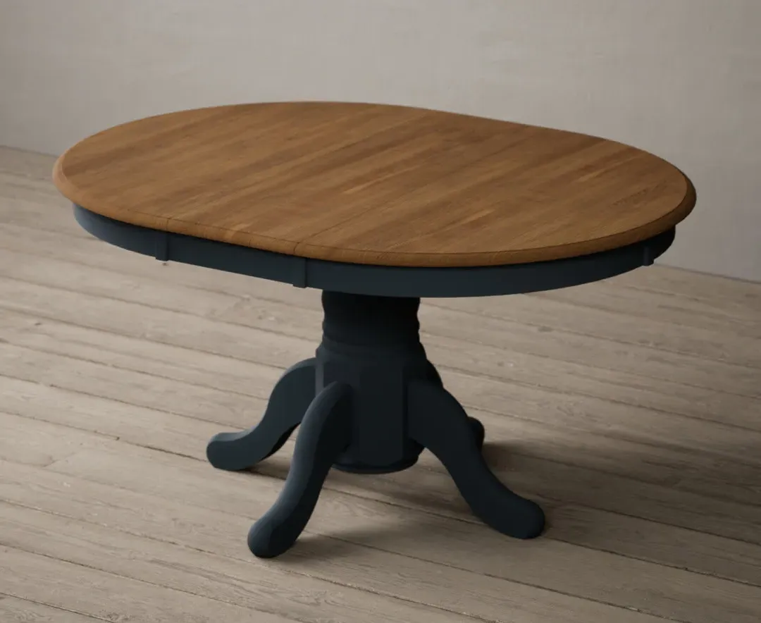 Hertford Extendable Pedestal Dining Table - Blue, Solid Oak product