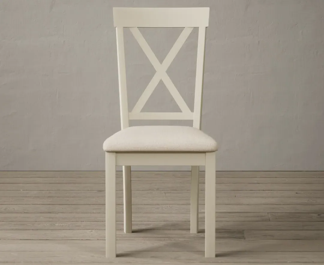 Hertford Set of 2 Dining Chairs - Cream, Solid Wood product