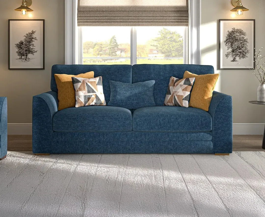 Jasper 3-Seater Sofa - Indigo, Chenille Fabric product