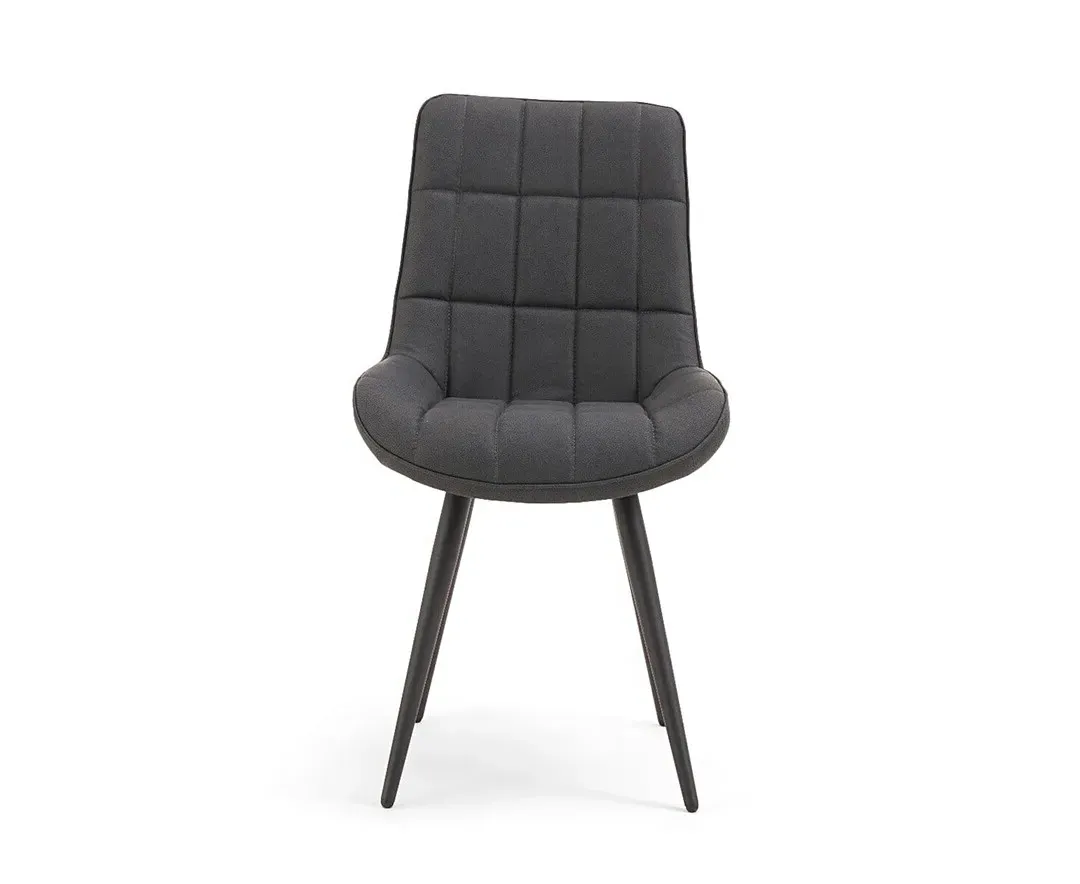 Larson Set of 2 Dining Chairs - Grey, Faux Leather product