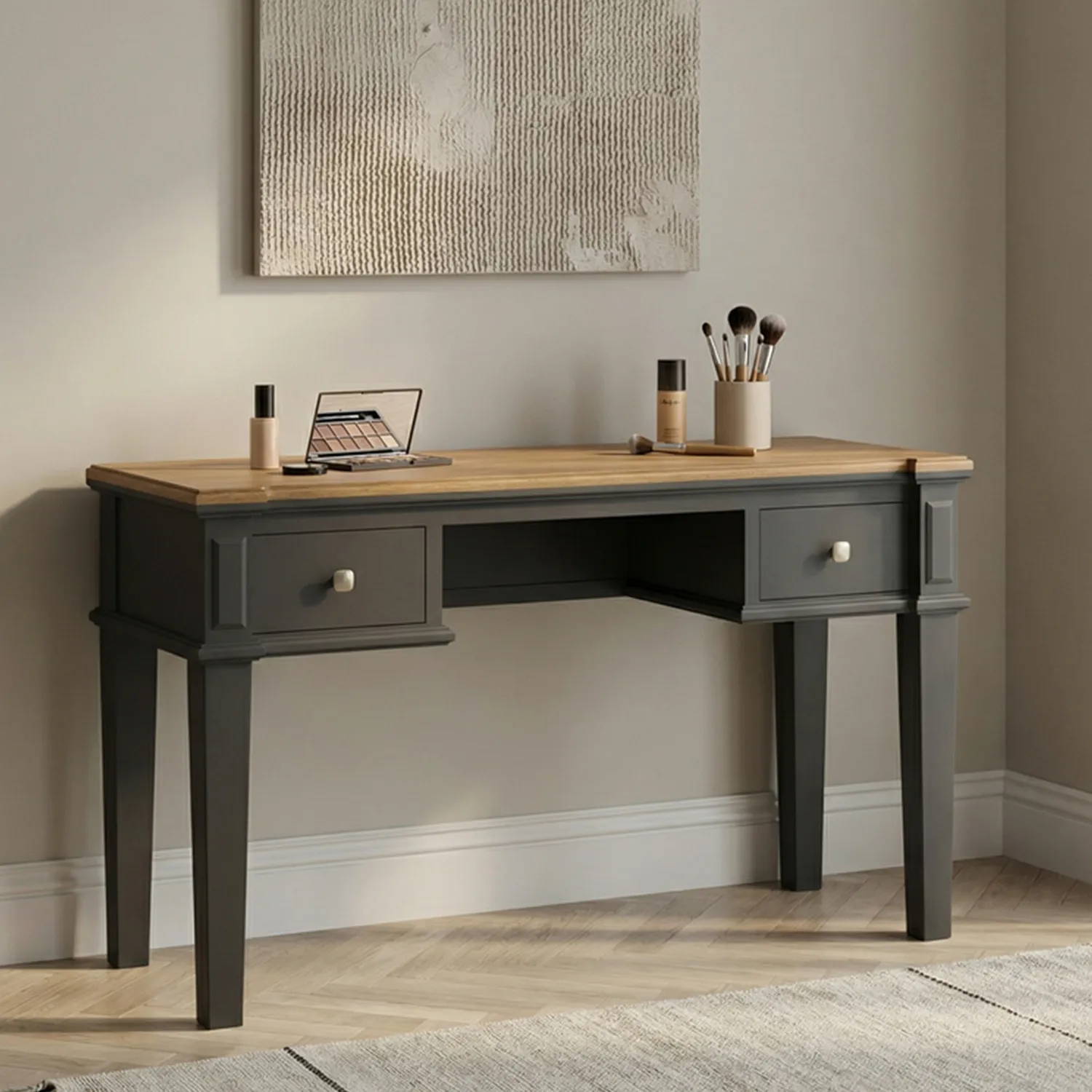 Lawson Dressing Table - Charcoal, Solid Oak product