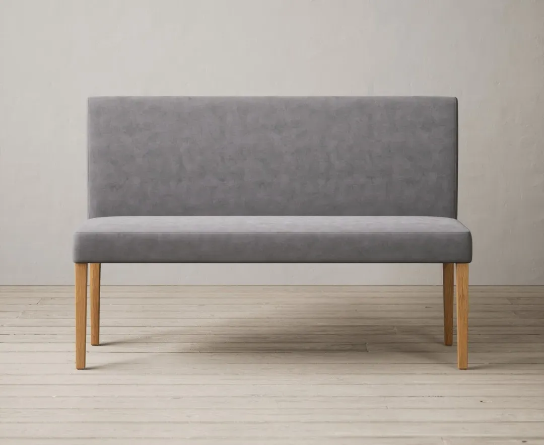 Lila Bench with Back - Grey, Velvet product