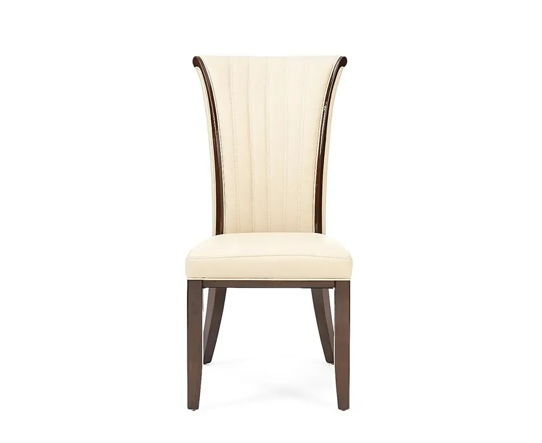 Lorient Set of 2 Dining Chairs - Cream, Faux Leather product