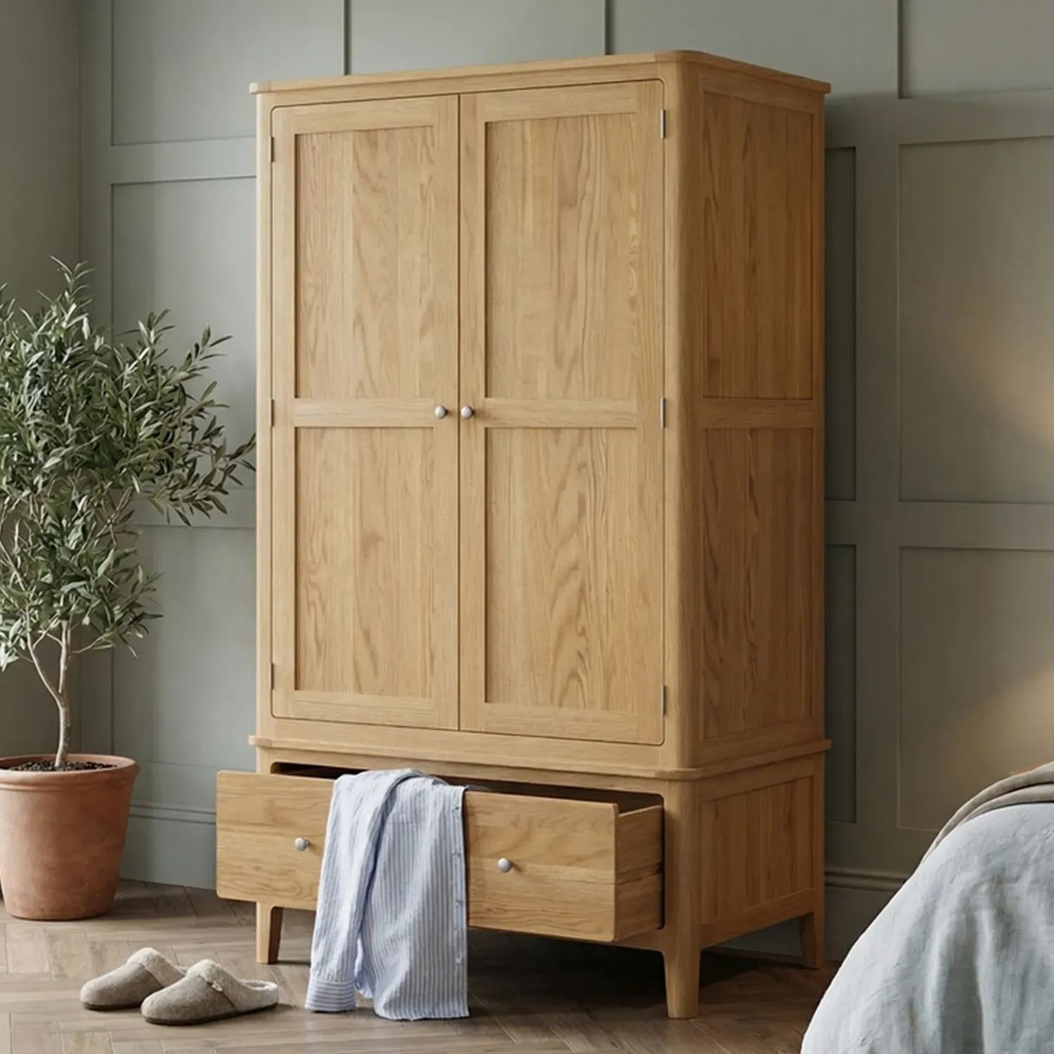 Loxton Double Wardrobe with Hanging Rail - Oak product