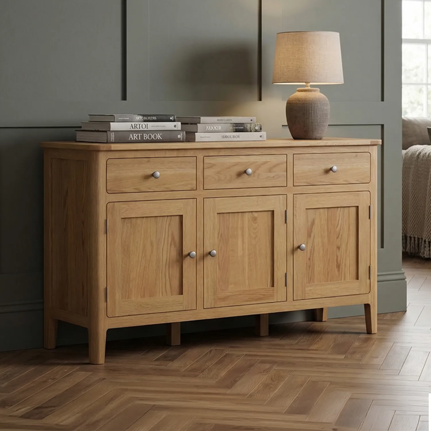 Loxton Large Sideboard with Cupboards - Oak product