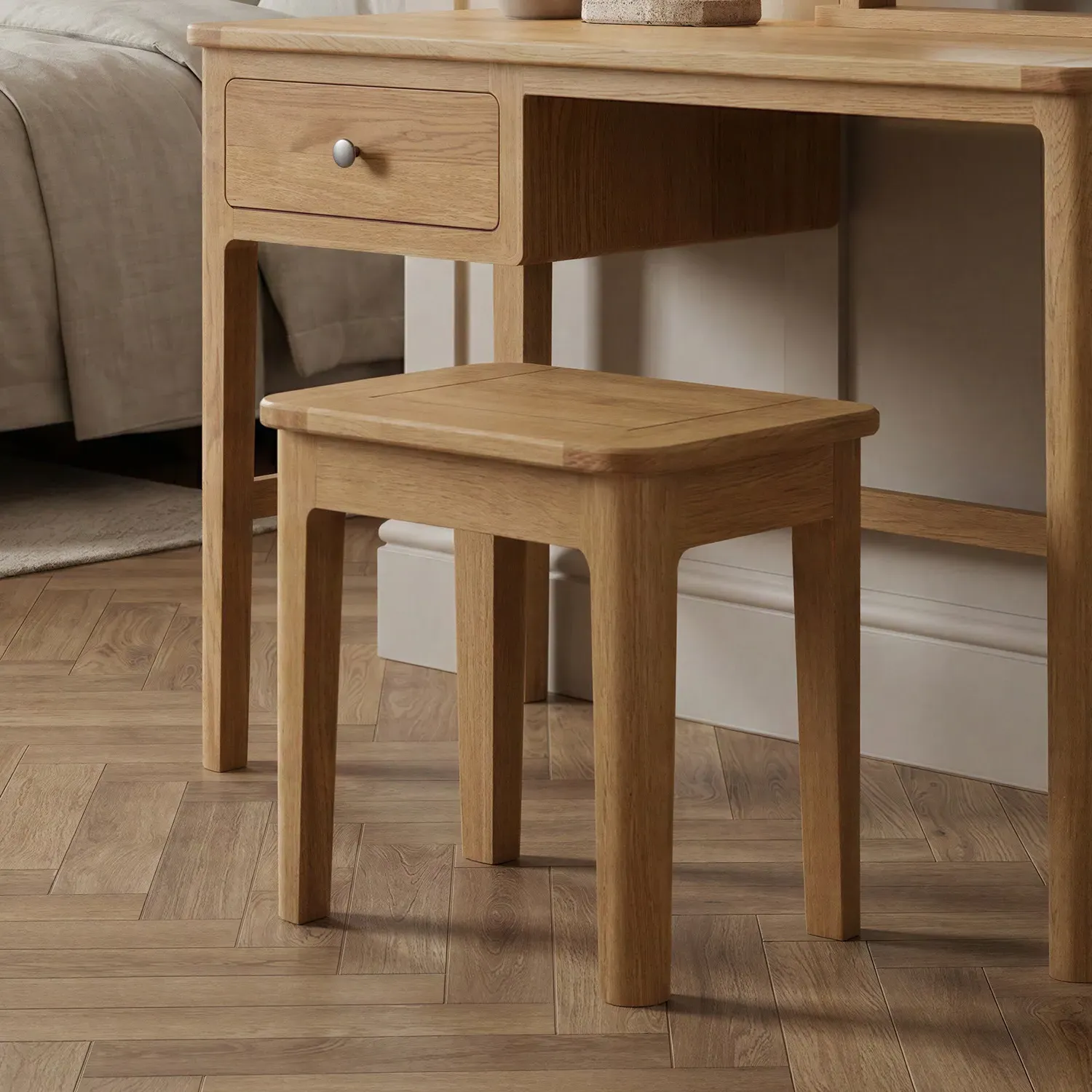 Loxton Solid Oak Dressing Table Stool - Oak product