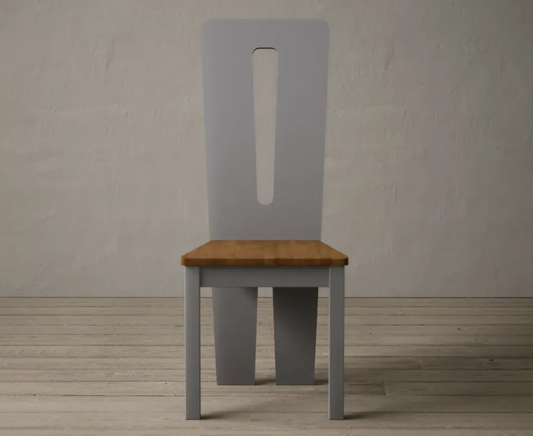 Lucca Rustic Oak Dining Chairs Set of 2 - Fabric product