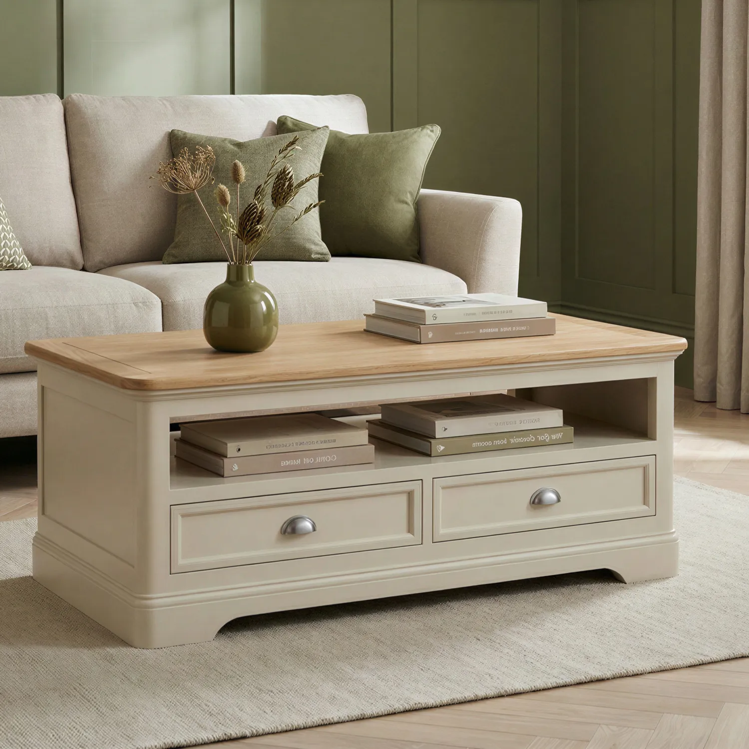 Madley 4 Drawer Coffee Table - Cream, Oak product