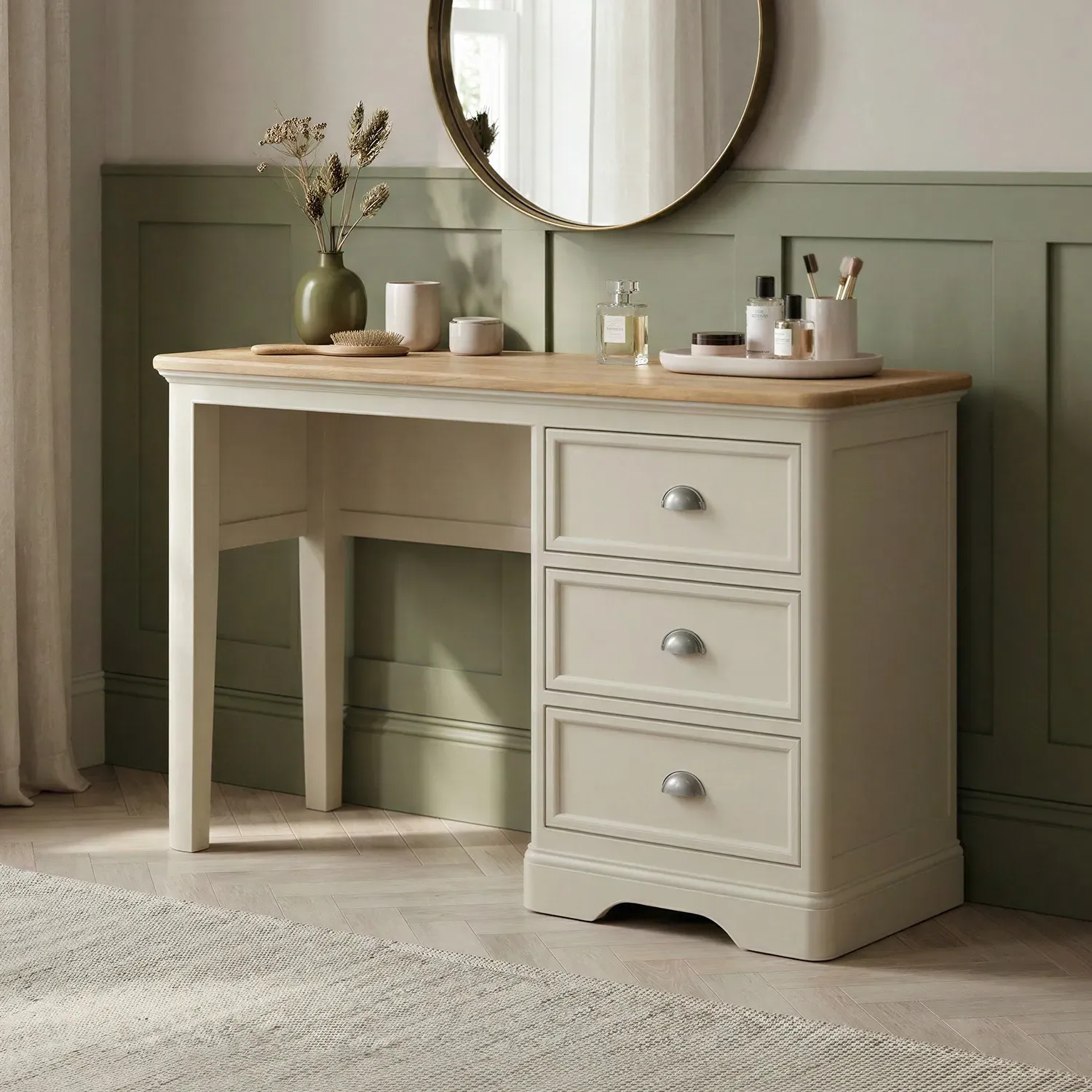 Madley Dressing Table - Cream, Solid Oak product