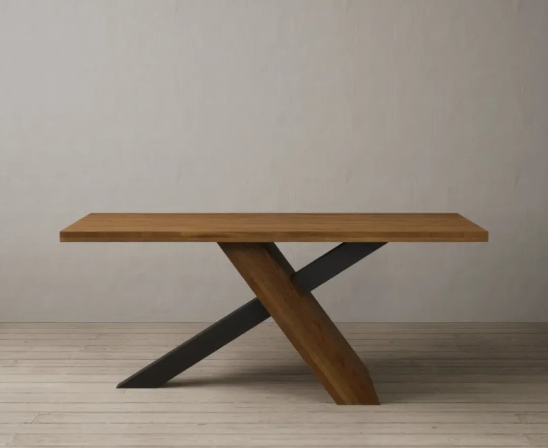 Michigan Dining Table - Rustic Oak, Solid Hardwood product