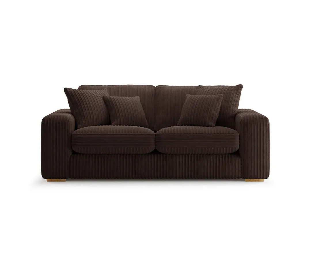 Milan 2-Seater Sofa - Chocolate, Cord Fabric product