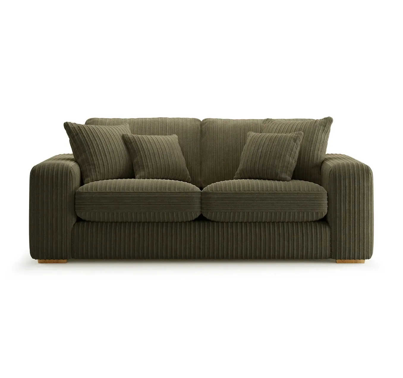 Milan 2-Seater Sofa - Moss Green, Cord Fabric product