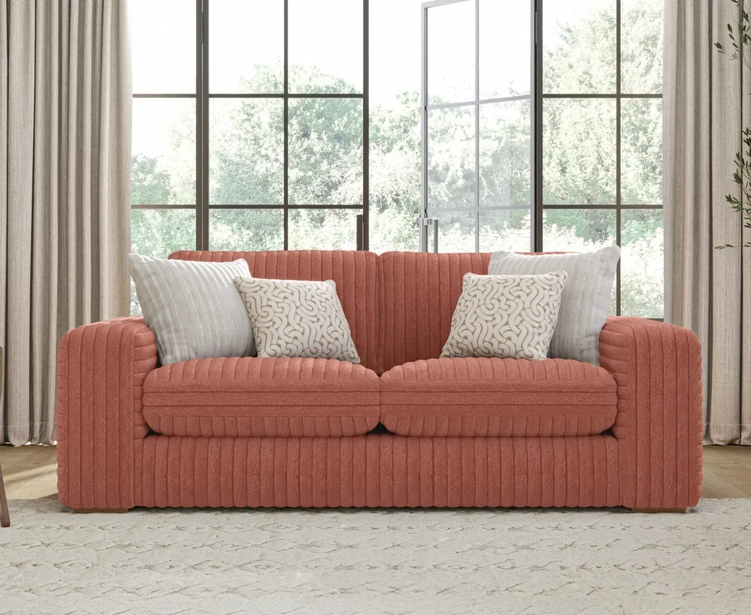 Milan 2-Seater Sofa - Russet, Cord Fabric product