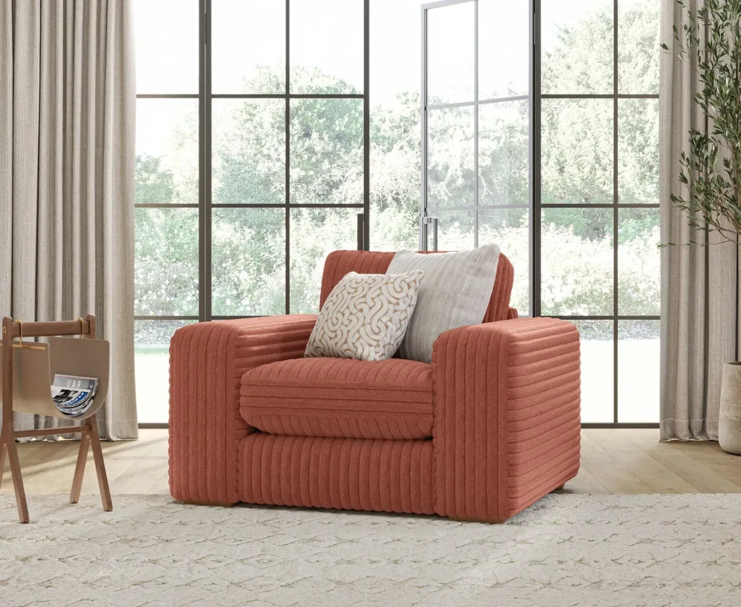 Milan Armchair - Russet, Cord Fabric product