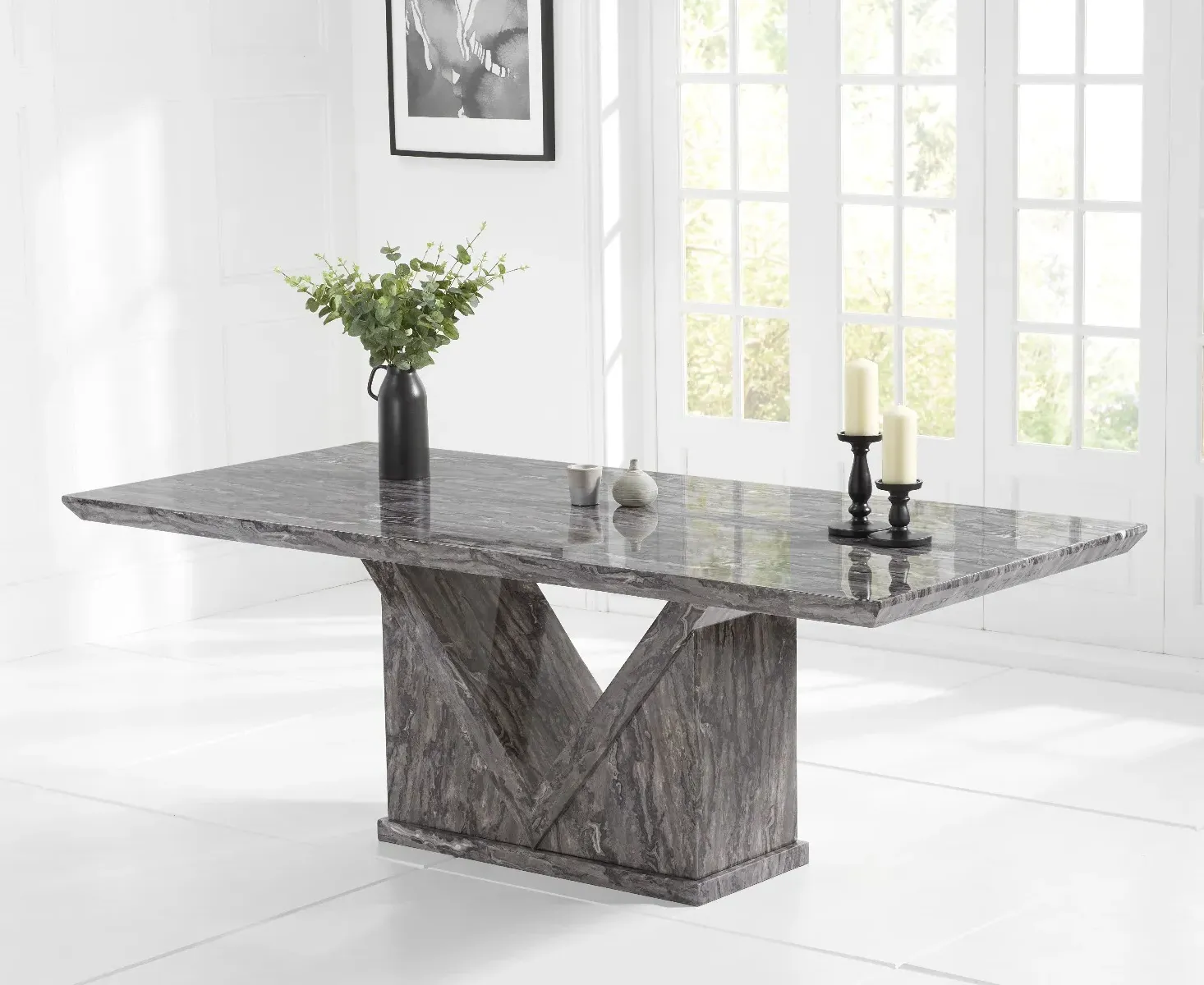 Milan Dining Table - Grey, Marble product