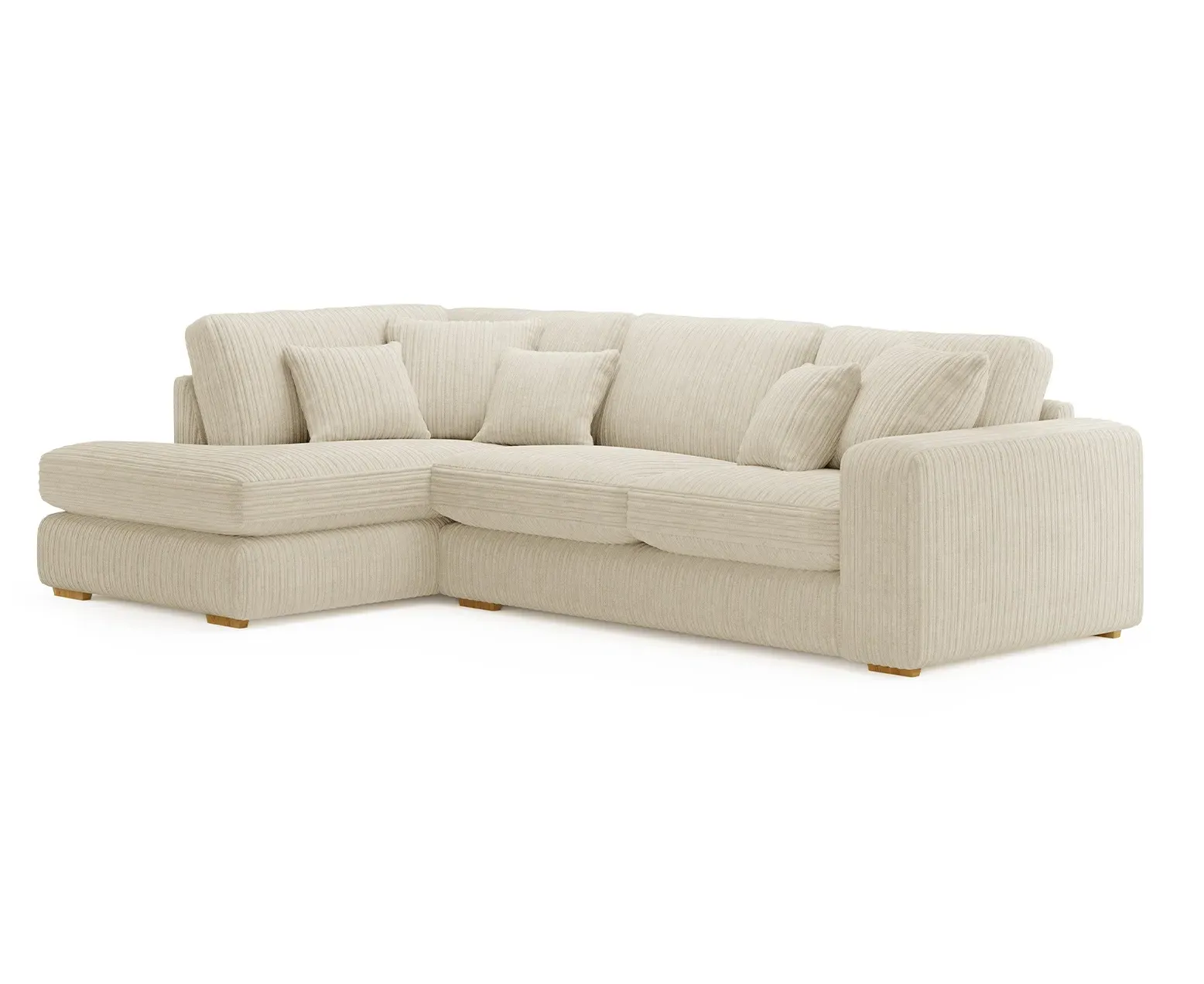 Milan Right Hand Facing Chaise Sofa - Ivory, Cord Fabric product