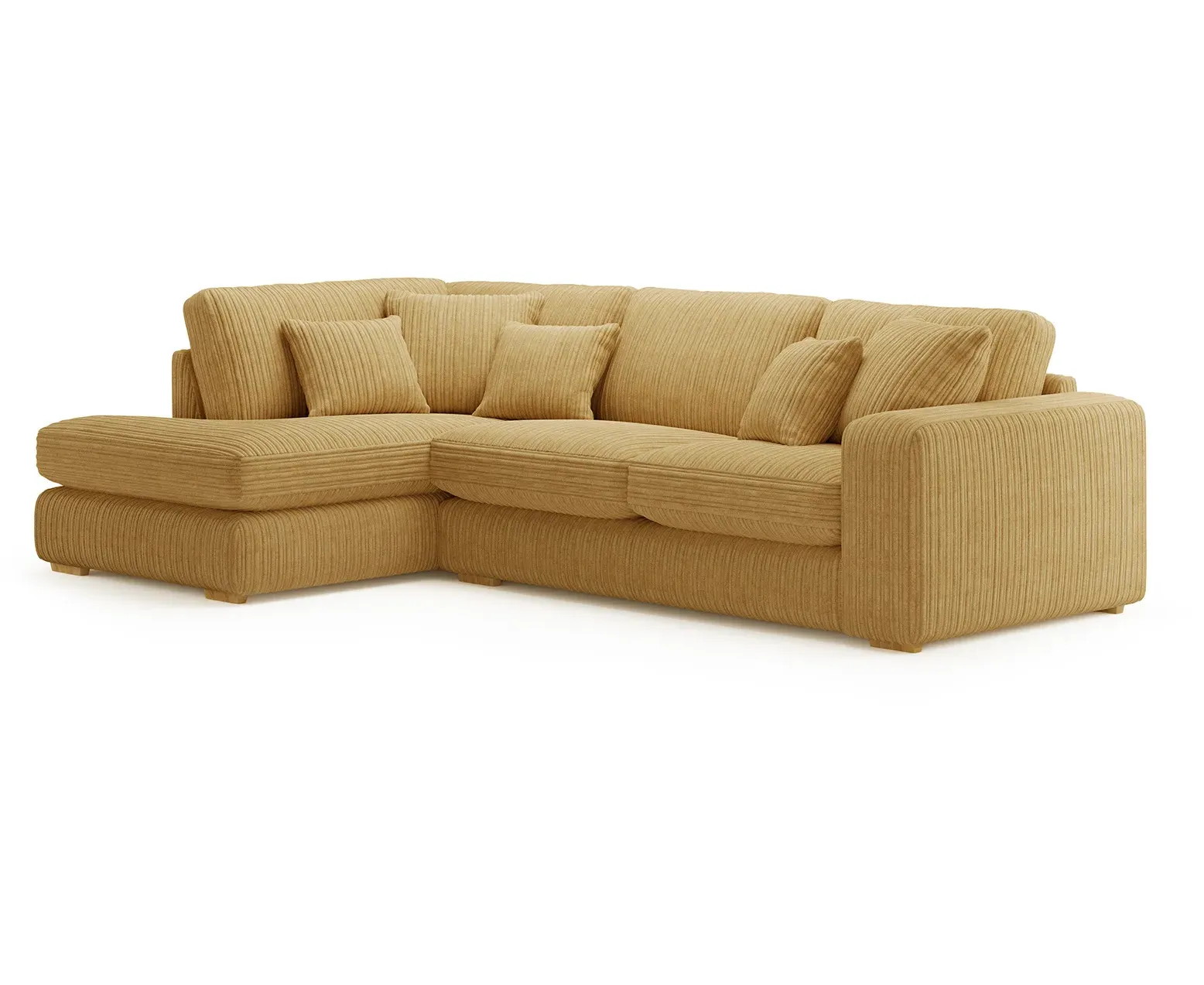 Milan Right Hand Facing Chaise Sofa - Mustard, Cord product