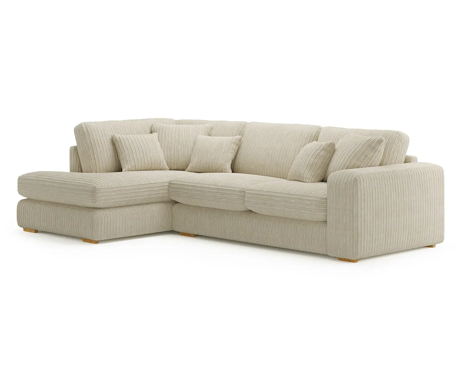 Milan Right Hand Facing Chaise Sofa - Stone, Cord Fabric product