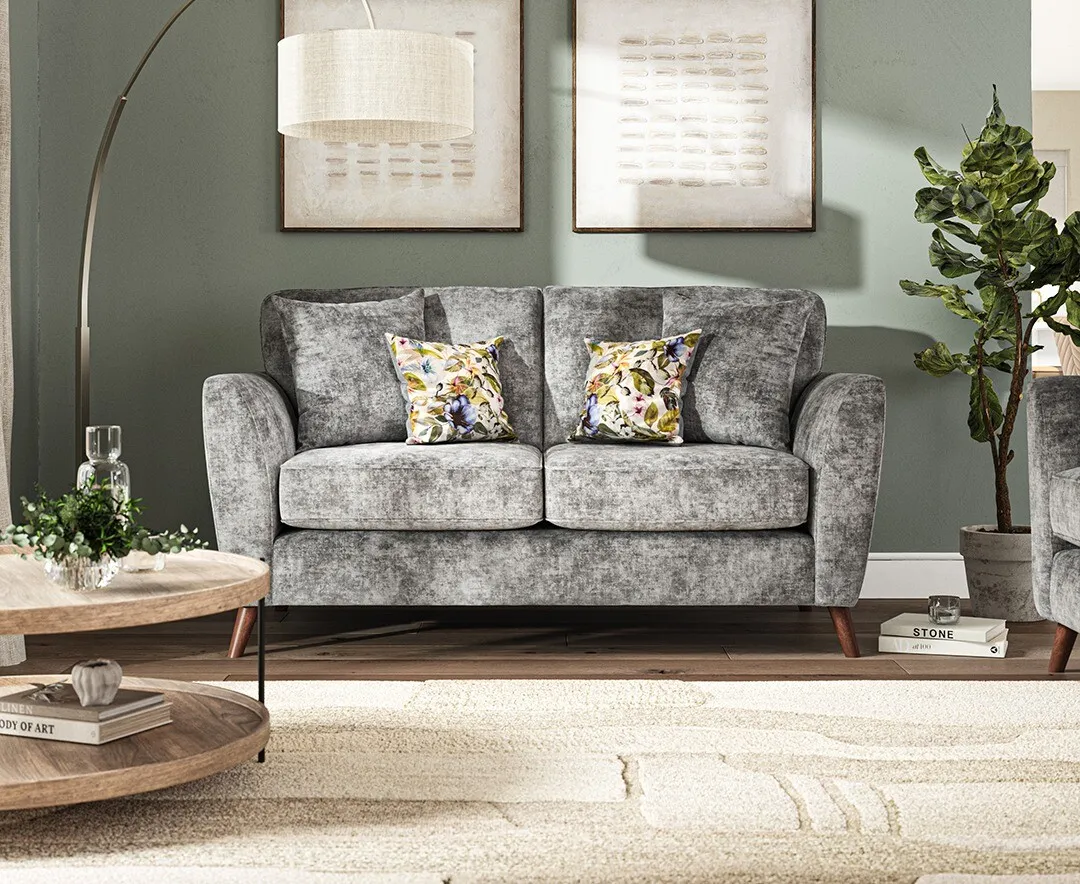 Naples 2-Seater Sofa - Grey, Velvet product