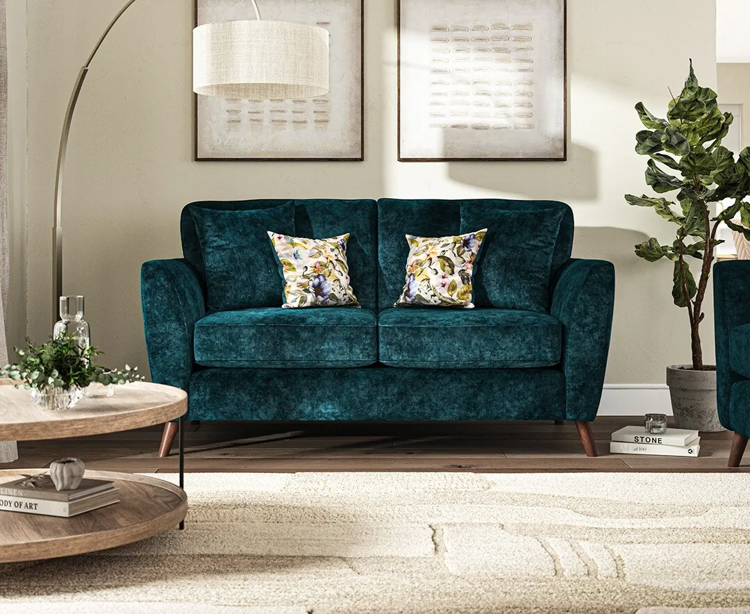 Naples 2-Seater Sofa - Teal, Velvet product
