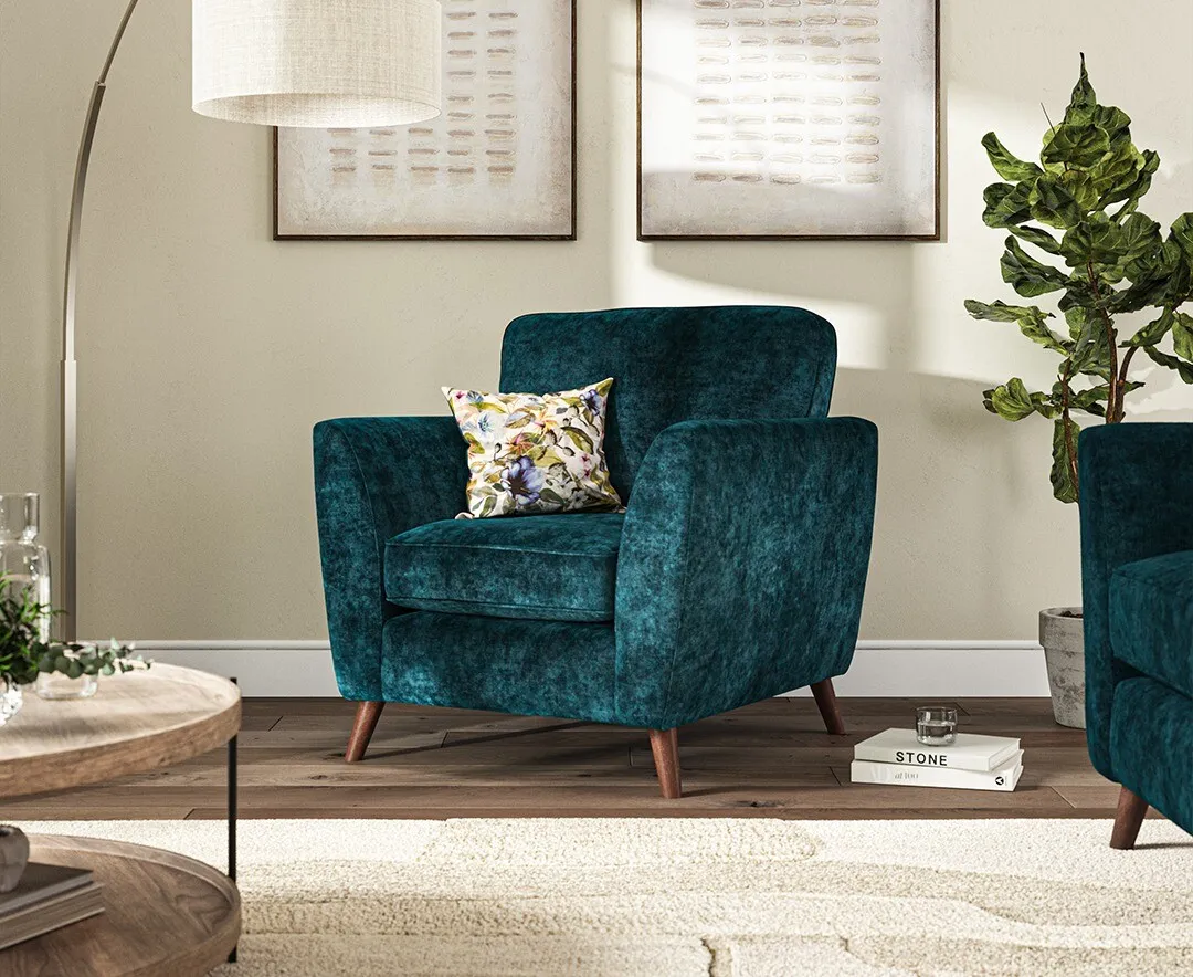 Naples Armchair - Teal, Velvet product