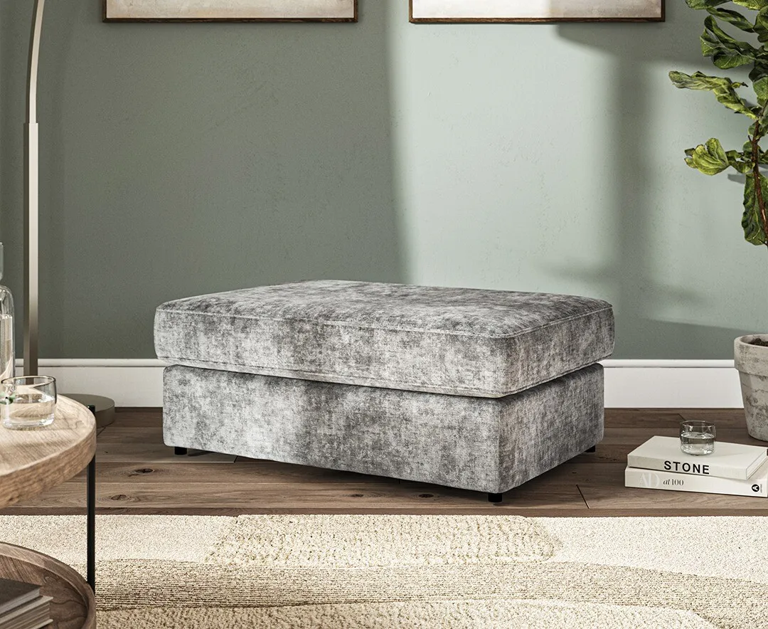 Naples Footstool - Grey Velvet product