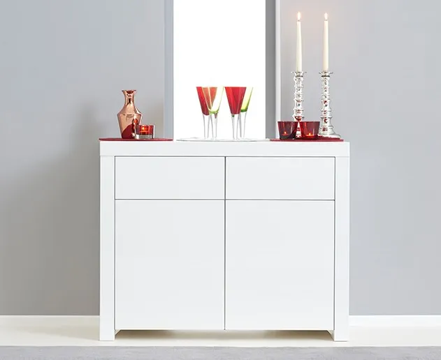 Newark 2 Door 2 Drawer Sideboard - White, High Gloss product