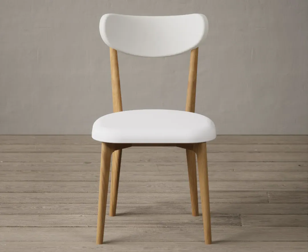 Nordic Set of 2 Dining Chairs - White, Faux Leather product