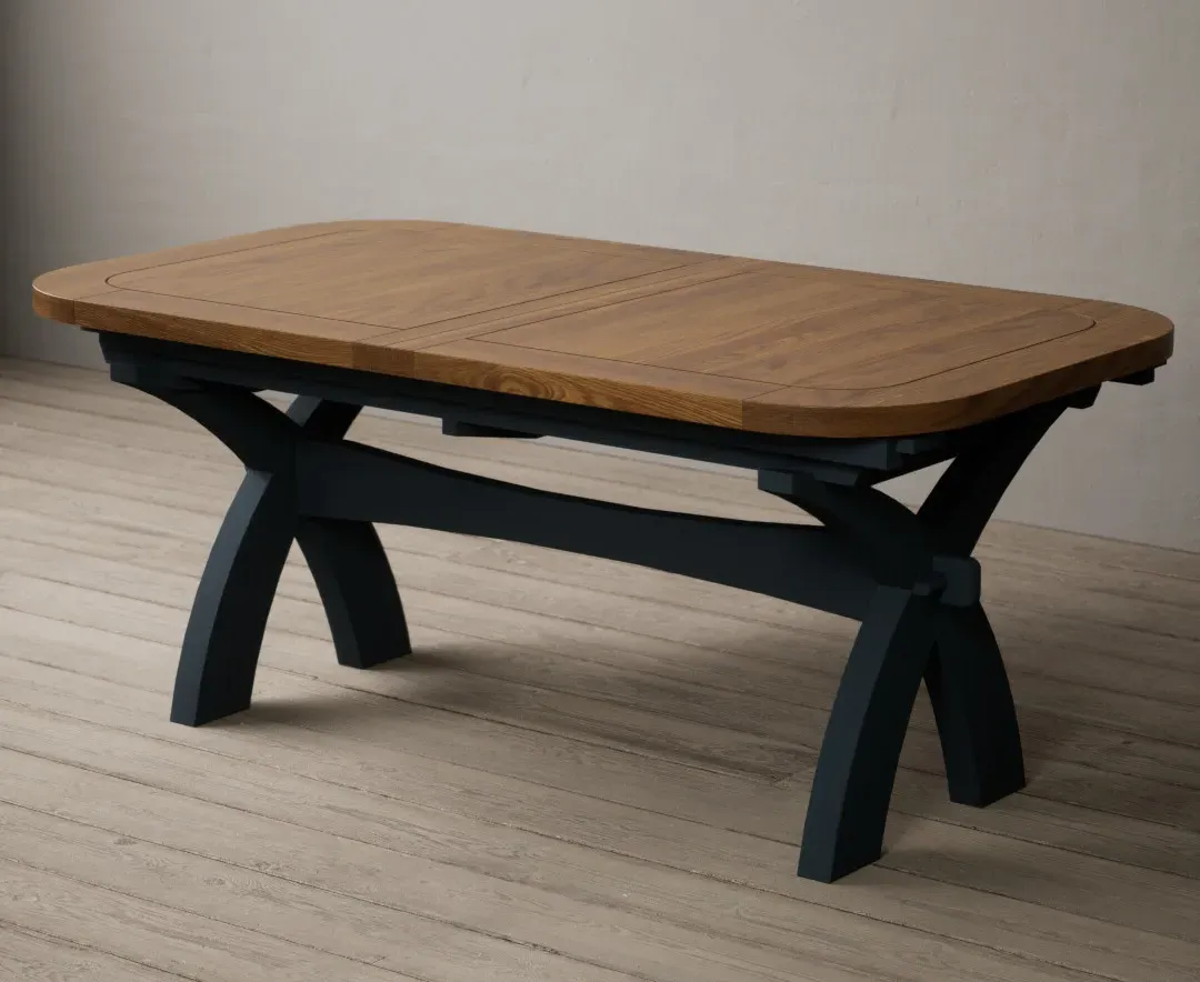 Olympia Extendable Dining Table - Blue, Solid Oak product