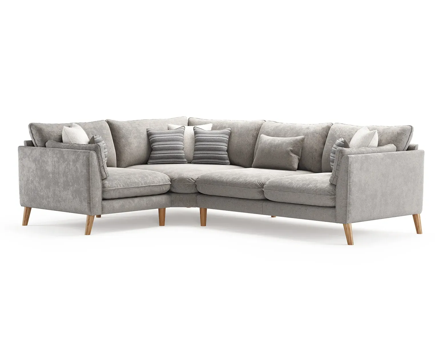 Palermo Right Hand Facing Corner Sofa - Silver, Chenille product