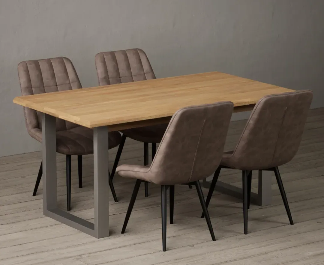 Parker Dining Table & 4 Larson Chairs Set - Oak, Solid Oak product