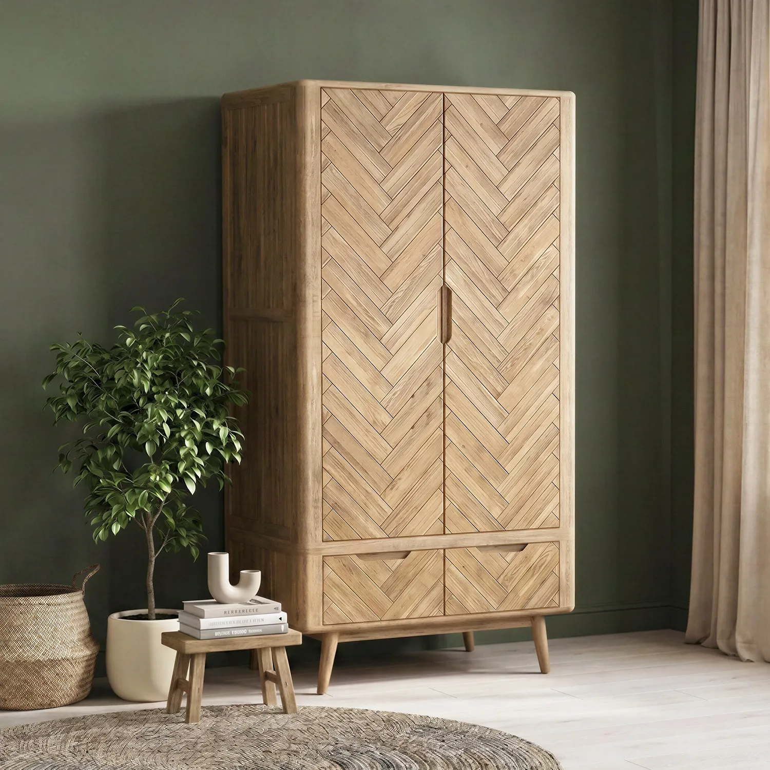Parven Collection Double Wardrobe - Oak, Solid Oak product