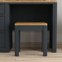 Pembridge Dressing Table Stool - Dark Blue, Oak alternate view