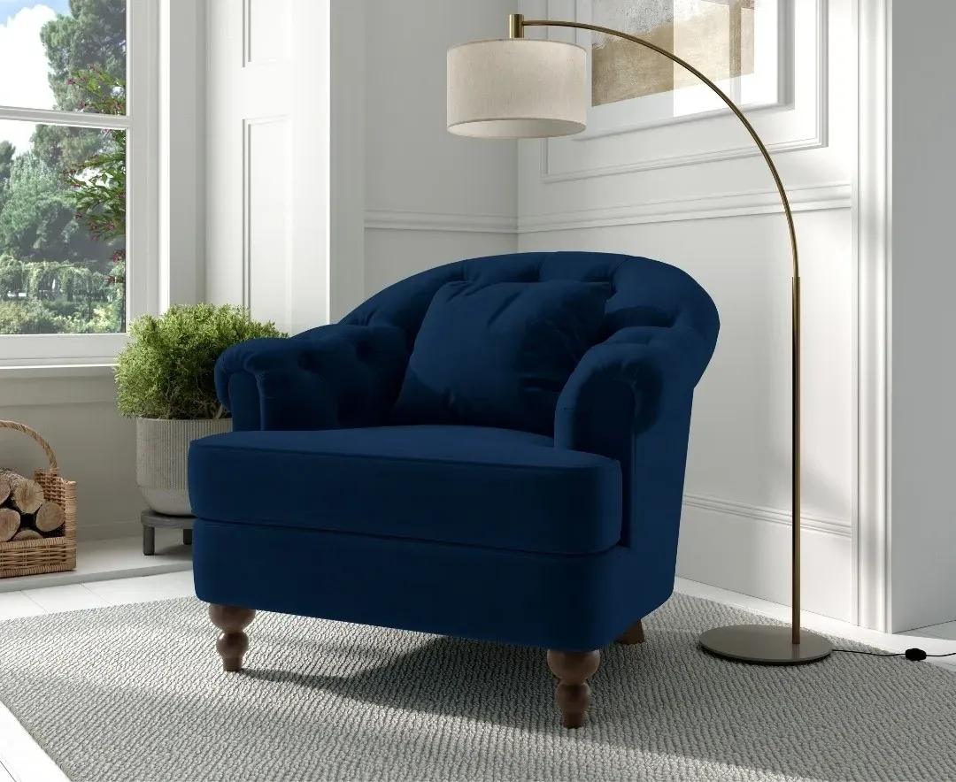 Richmond Accent Chair - Blue, Velvet product