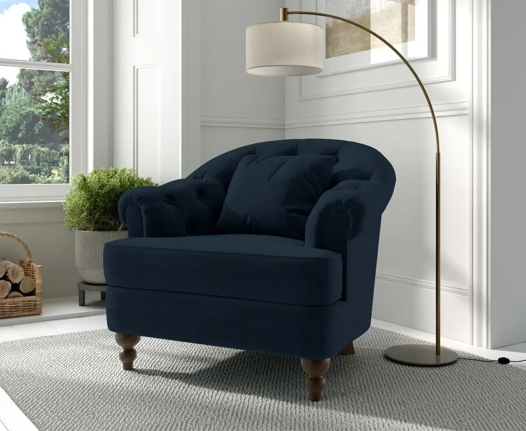 Richmond Accent Chair - Dark Blue, Velvet product
