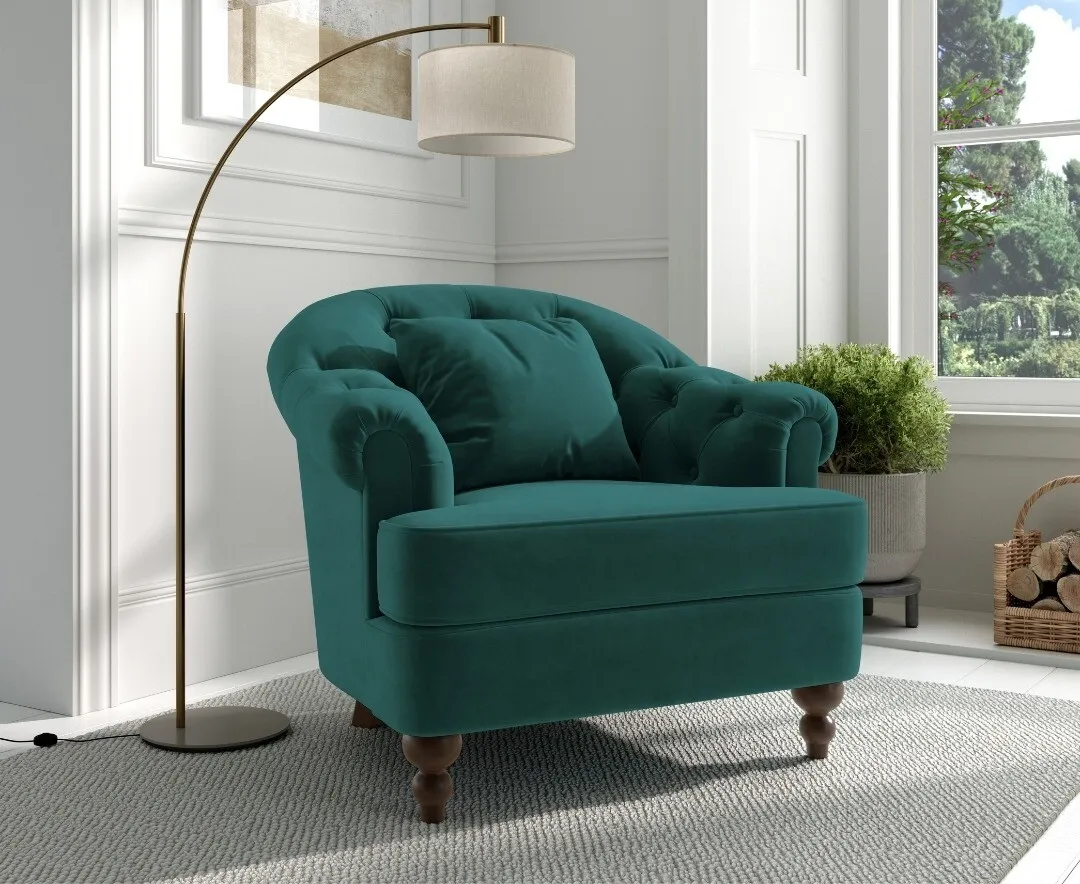 Richmond Accent Chair - Green, Velvet product