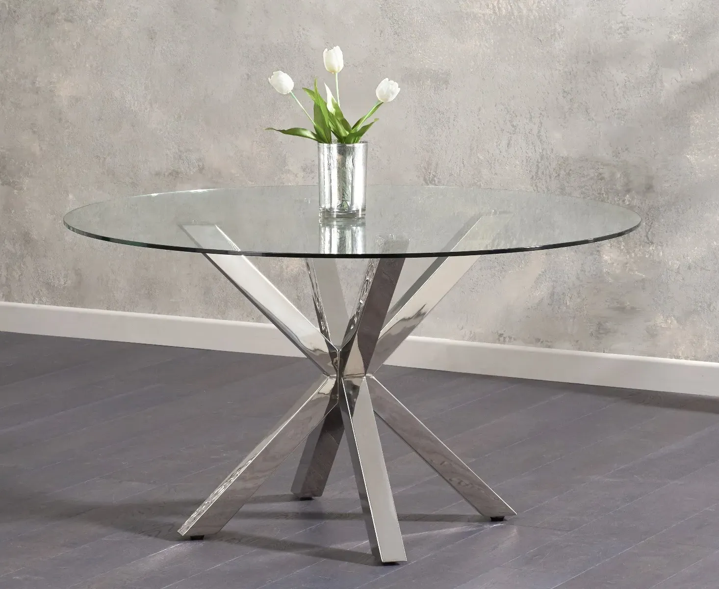 Rodin Round Dining Table - Clear, Glass product