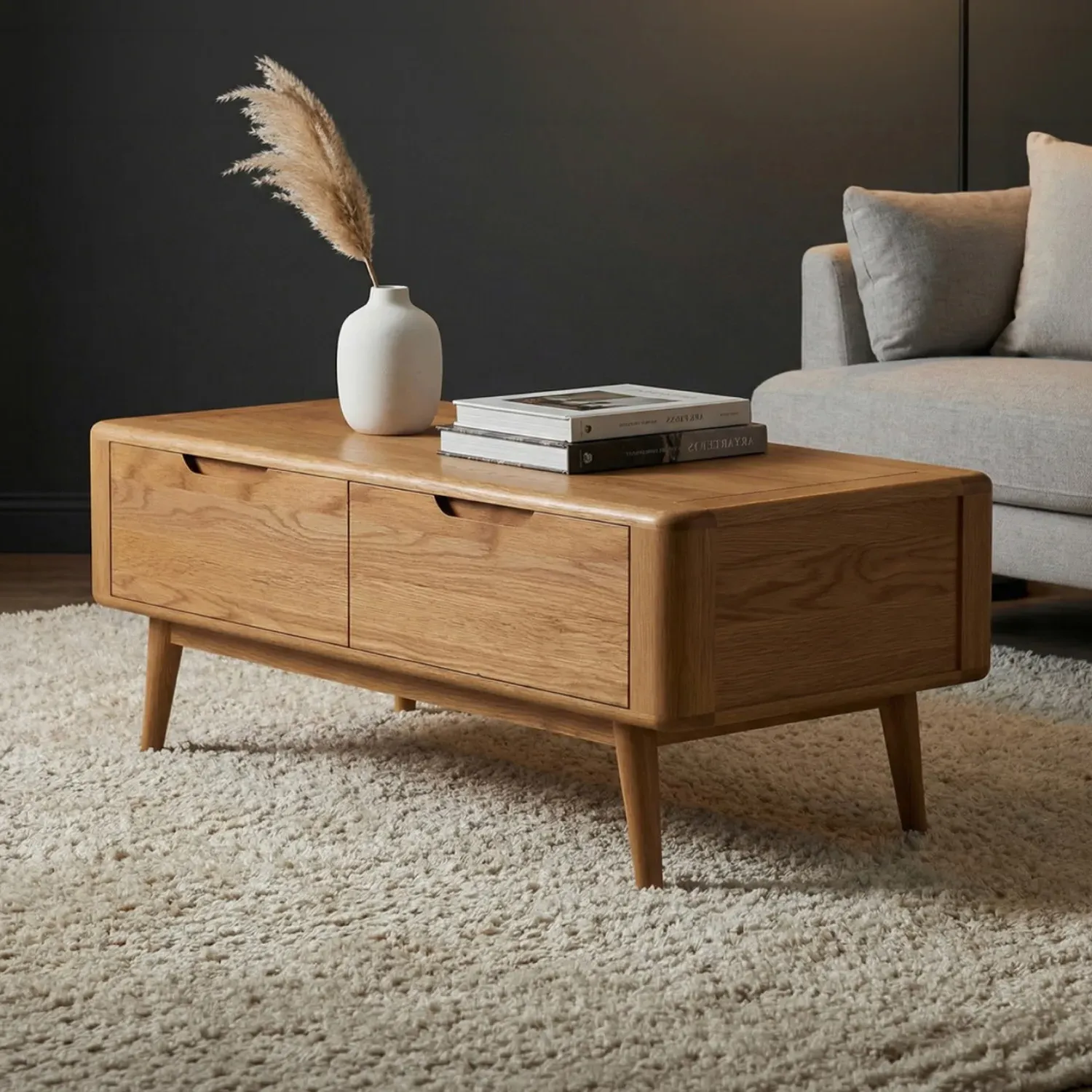 Rosa 4 Drawer Storage Coffee Table - Oak product