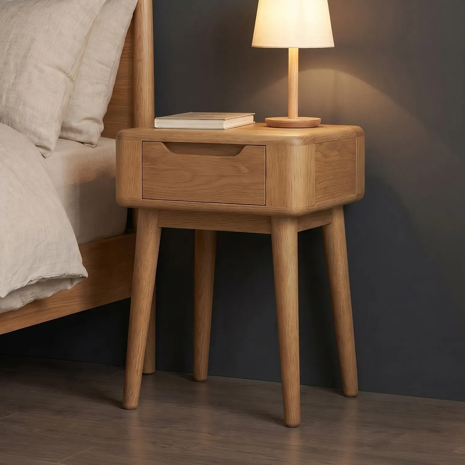 Rosa Bedside Lamp Table - Oak, Solid Oak product