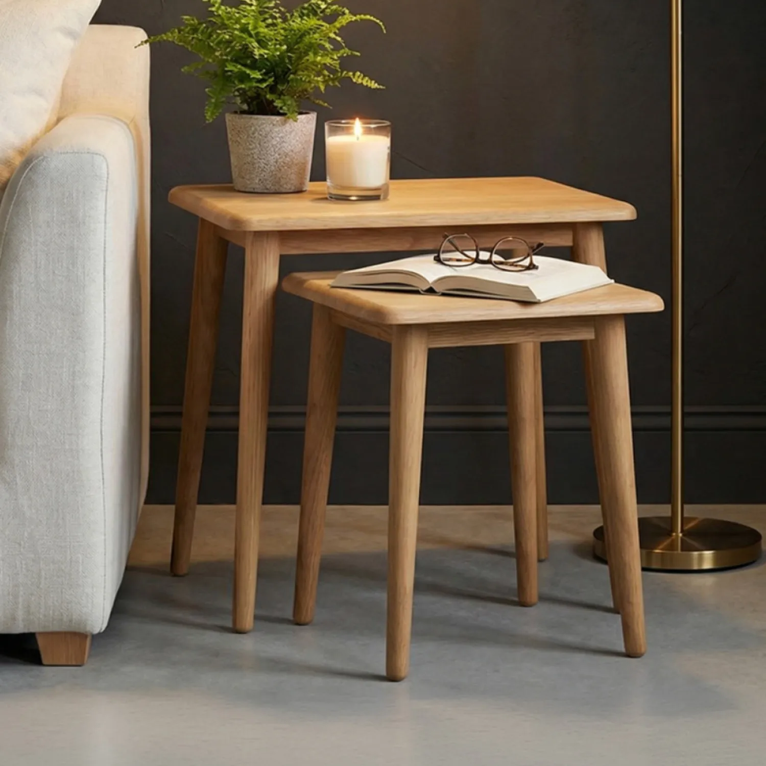 Rosa Nest of Tables - Oak, Solid Oak product