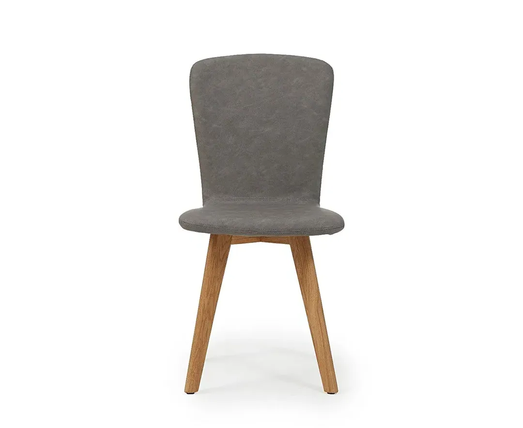 Ruben Set of 2 Dining Chairs - Grey, Faux Leather product