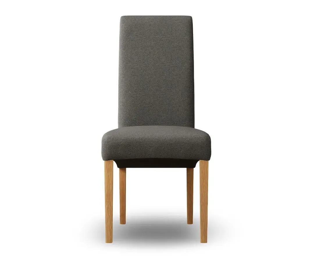 Scroll Back Set of 2 Dining Chairs - Charcoal Grey, Fabric product