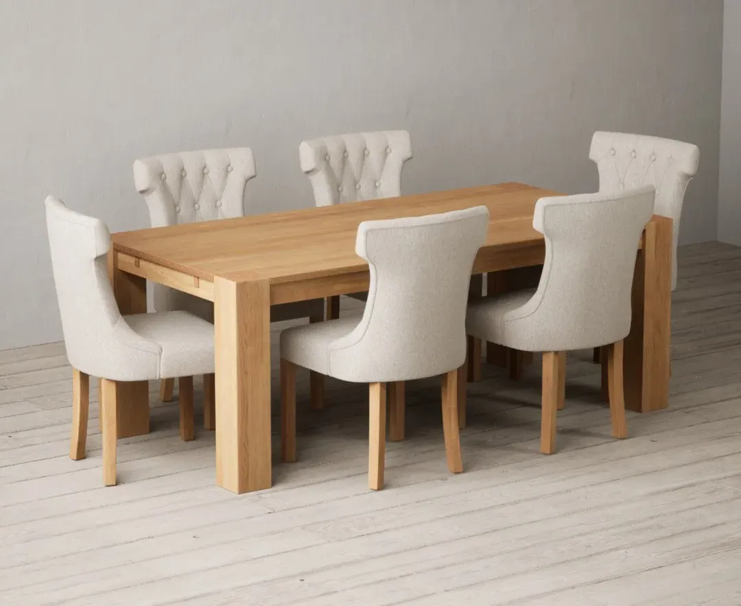 Sheringham Dining Table & 6 Clara Chairs - Oak, Solid Oak product