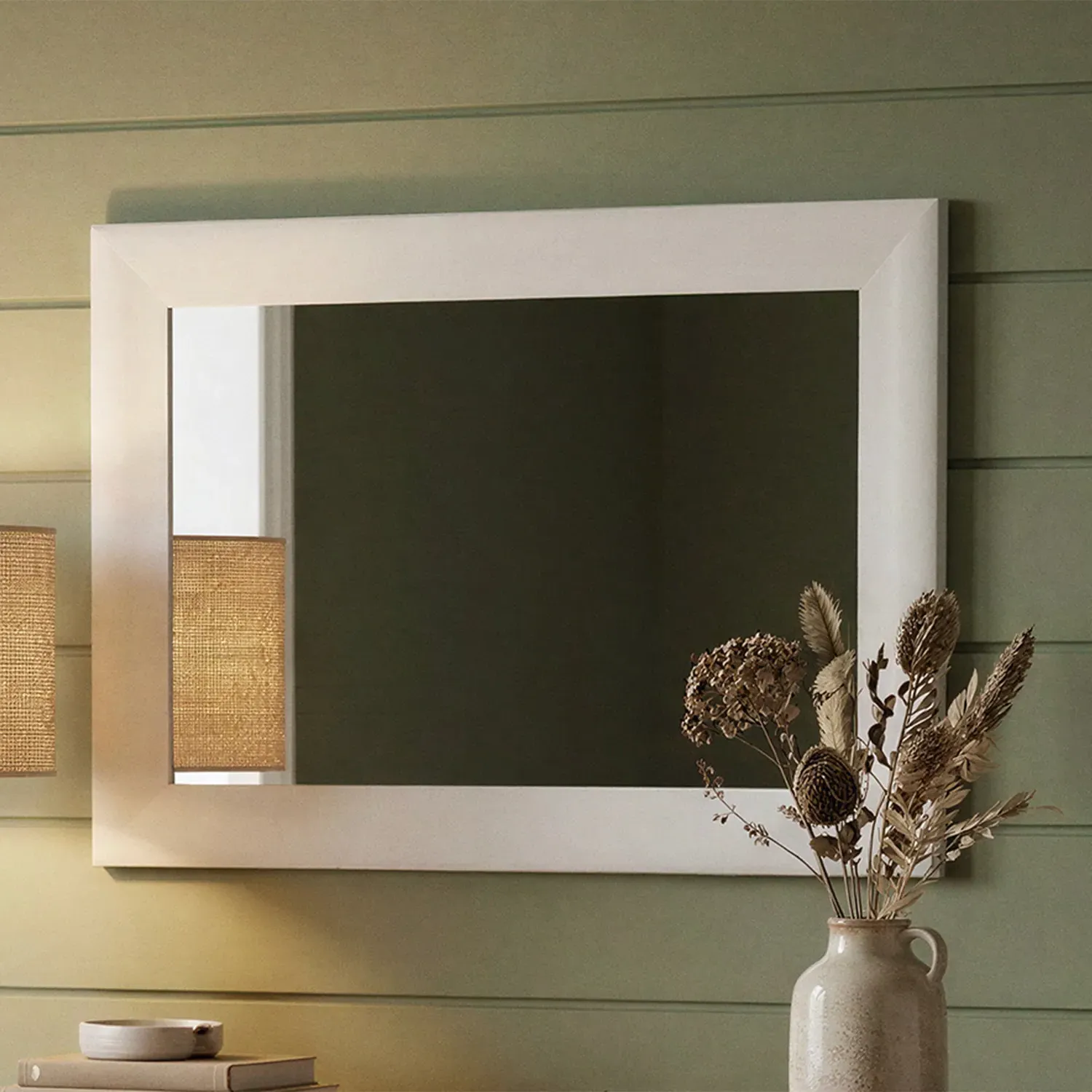Signal White Painted 90cm Mirror - White, Solid Hardwood product